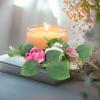 DOITOOL 2pcs Flower Candle Rings: Floral Candle Ring Peony Wreaths - Artificial Silk Flower Garlands for Table Centerpiece Spring Holiday Wedding Reception view 4