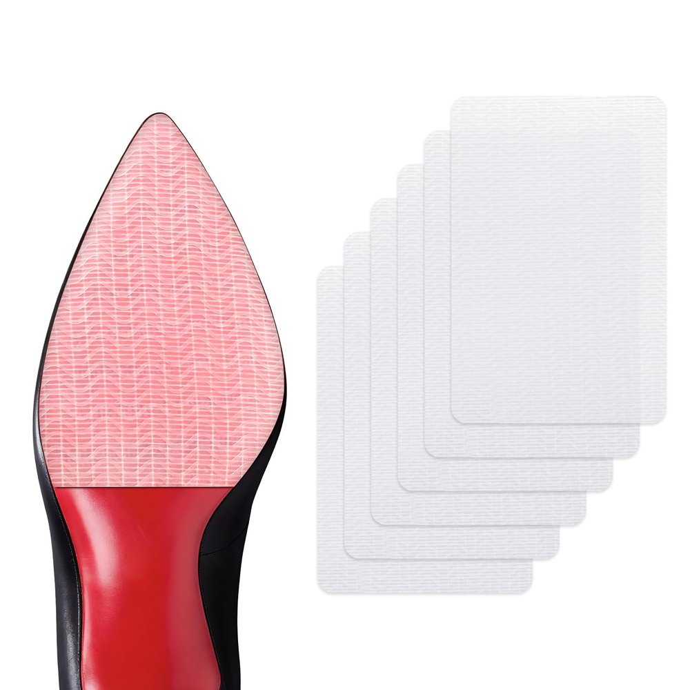 Shoe Sole Bottom Protector Grips - Welnove 6 Pcs Non Slip Shoe Bottom Protector for Women High Heels - Self-Adhesive Sole Guard Anti-Slip Pads for Men Boots - Silicone Shoe Sole Covers (Clear)