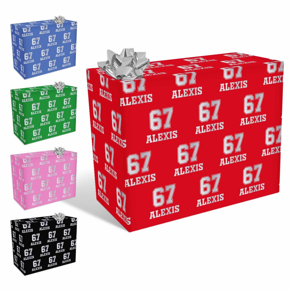 Specizoom 67 Personalized Christmas Wrapping Paper Custom Wrap Paper Six Seven 58"x 23"