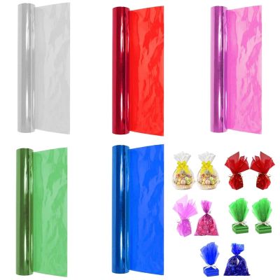 Anenog 2Pcs Cellophane Wrap Roll Transparent Colored Cellophane Wrap Roll Cellophane Paper Rolls for Gift Baskets, Treats, DIY Crafts, Christmas Gifts Packaging(White)