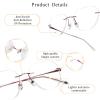 LifeArt Blue Light Blocking Glasses,Computer Reading Glasses,Titanium Rimless Frame,Stylish for Men&Women(Purple,+4.00 Magnification) view 2