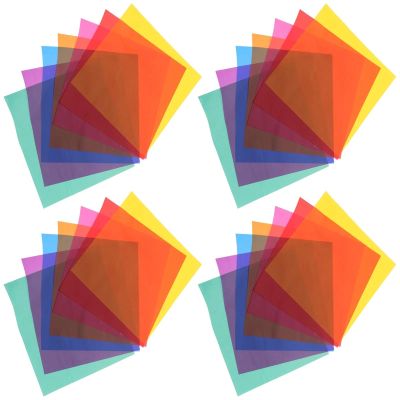 280Pcs Colored Cellophane Sheets Multi-Color Transparent Cellophane Sheets Square Paper Art Materials Craft Wrap Decorative Packaging Cellophane Sheet