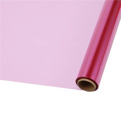 Anenog 2 Roll Cellophane Wrap Roll 40CMx30M Cellophane Wrap Roll Colorful Waterproof Cellophane Wrapping Paper For Festive Gift Box Packaging Heavy-duty Diy(Pink)