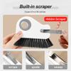 2 in 1 Groove Crevice Cleaning Brush,Window Track Cleaning Tools, Multifunction Window Track Cleaner with Hard Bristle Hidden Scraper, Crevice Brush for Sliding Door Track, Window Seal, Sill (Orange) view 3