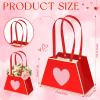 Tinlade 6 Pcs Mother's Day Heart Floral Boxes for Arrangements with Handle Portable Kraft Paper Bouquet Flower Gift Bag Holder Florist Envelope Box for Valentine's Day Wedding Party Home Decor view 3