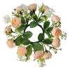 WaiHeikki Floral Wreath Candle Rings Decorative Flower Leaf Wreath Pillar Candle Garland for Dining Table (Gold, 22cm) view 1