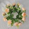WaiHeikki Floral Wreath Candle Rings Decorative Flower Leaf Wreath Pillar Candle Garland for Dining Table (Gold, 22cm) view 2