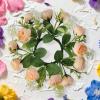 WaiHeikki Floral Wreath Candle Rings Decorative Flower Leaf Wreath Pillar Candle Garland for Dining Table (Gold, 22cm) view 4