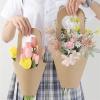 Bingche 100 Pcs Blank Flowers Gift Bags Bouquet With Handle Flower Wrapping Paper Floral Cone Sleeves For Packaging Wedding Party view 3