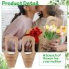 Bingche 100 Pcs Blank Flowers Gift Bags Bouquet With Handle Flower Wrapping Paper Floral Cone Sleeves For Packaging Wedding Party view 4