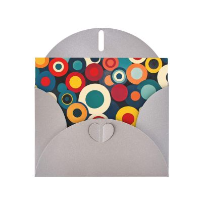 WXXWXD Colorful polka dots Printed Gray Greeting Cards - with Envelopes, 6x4 inches, suitable for holiday parties, birthdays, weddings and events