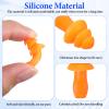 220 Pairs Orange Silicone Ear Plugs with String, Reusable Earplugs Individually Wrapped, 25dB NRR Corded Ear Plugs Hearing Protection Earplugs Noise Reduction for Work Sleep Sports Study view 3