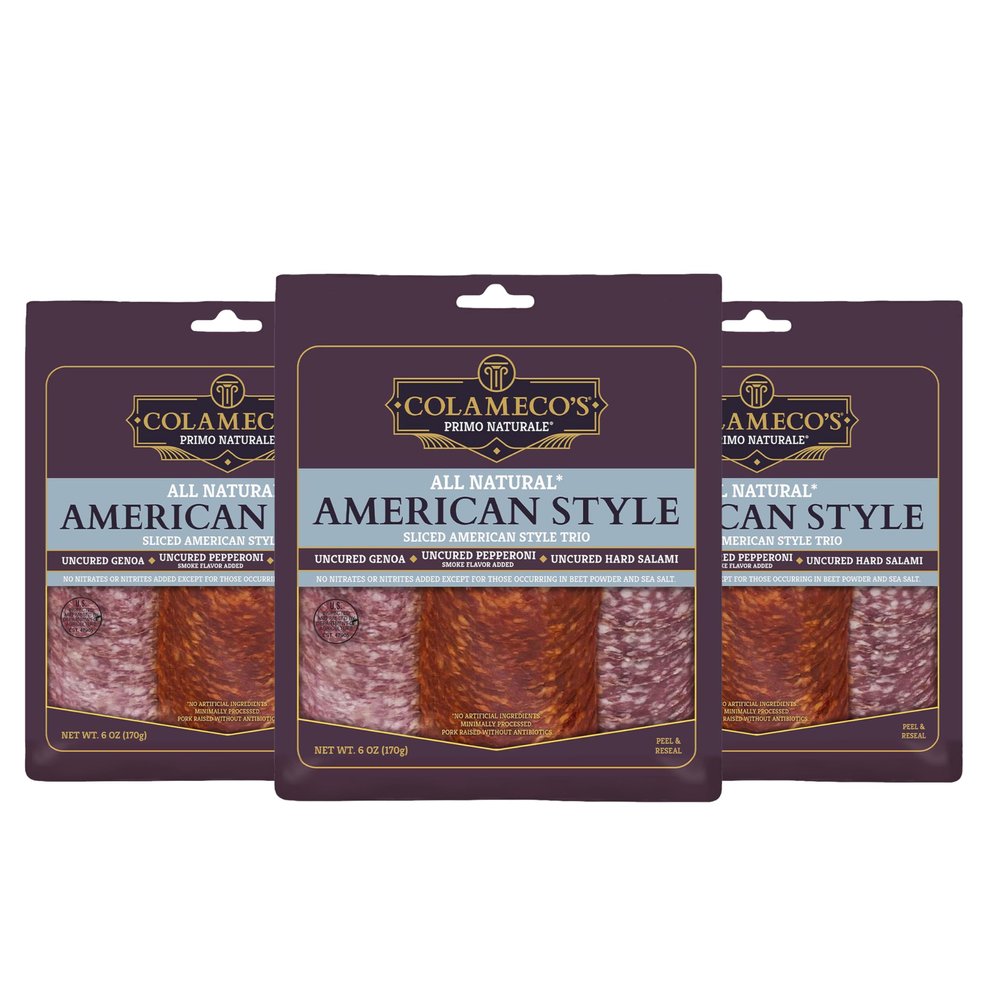 Colameco Deli Selection TRIO - Uncured, All-Natural, No Nitrates, Resealable Pack (Pack of 3, American Brand Deli TRIO)