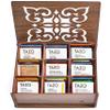 Eva's Gift Universe, Tea Bags Sampler Variety in Wooden Walnut Tea Bag Organizer (80 Count) 9 Different Flavors Gifts for Parents Mom Dad Tea Lovers Couples view 1
