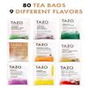 Eva's Gift Universe, Tea Bags Sampler Variety in Wooden Walnut Tea Bag Organizer (80 Count) 9 Different Flavors Gifts for Parents Mom Dad Tea Lovers Couples view 2