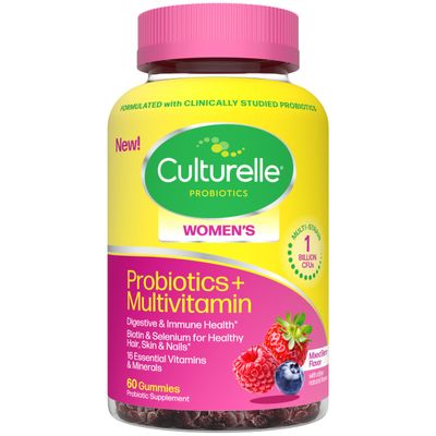 Culturelle Womens Probiotics + Multivitamins, Supports Digestive and Immune Health, Biotin & Selenium for Healthy Hair, Skin, Nails 60 Gummies