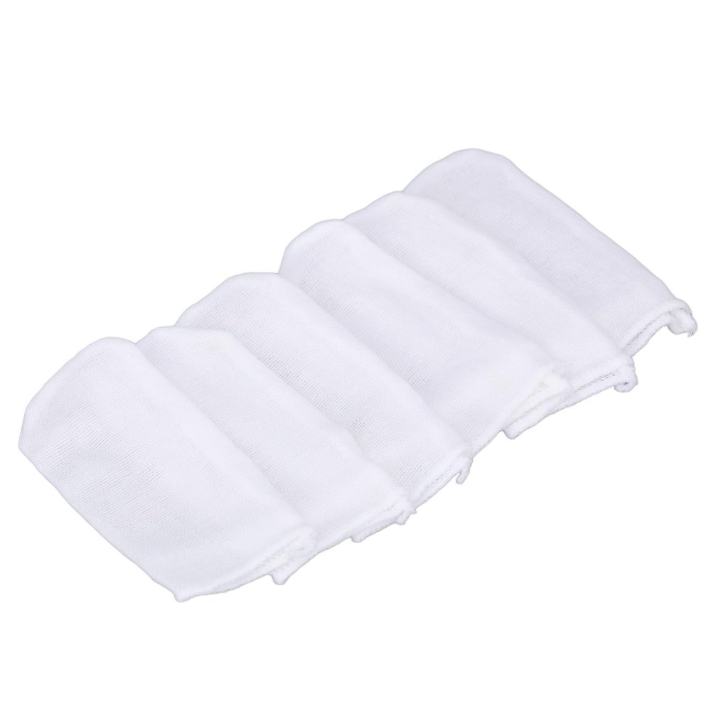 Aqur2020 Baby Finger Brush, Soft Cotton Gauze Toothbrush, 6 Pieces, Ergonomic Design Cleaning Kit for Children