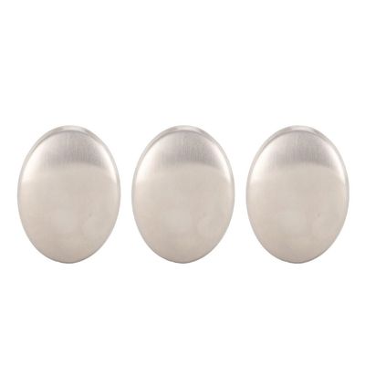 Chiffonade Stainless Steel Soap Metal Odor Remover Soap Eliminating Smells Fish, Garlic, Onion froms Hands for Kitchen (3pcs)