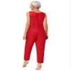 vastwit Women Unisex Physiotherapy Long-Term Bedridden Patients Acupuncture Sleepwear Bedroom Dementia Clothes Red Medium view 2