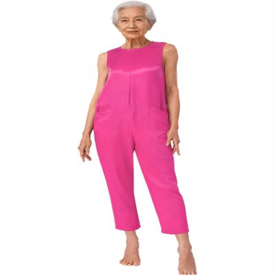 vastwit Women Unisex Physiotherapy Long-Term Bedridden Patients Acupuncture Sleepwear Bedroom Dementia Clothes Hot Pink Large