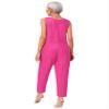vastwit Women Unisex Physiotherapy Long-Term Bedridden Patients Acupuncture Sleepwear Bedroom Dementia Clothes Hot Pink Large view 2