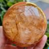 PPOZYLPC 1pc 100-200g Golden Healer Fire Hematoid Crystal Ball Orbit Statue view 3