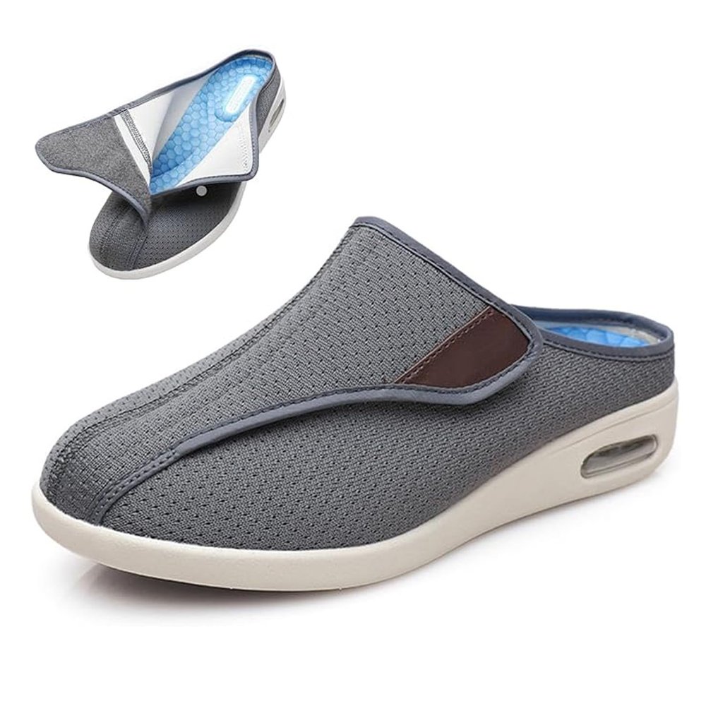 Wide Width Diabetic Shoes, Edema Slippers with Adjustable Strap, Lightweight Walking Shoes, Ideal for Diabetes, Swollen Feet, Plantar Fasciitis, and Foot Pain Relief