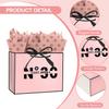 Ranfashiong Large 13" Pink 30th Birthday Gift Bag with Tissue Paper Bow Ribbon and Card for Women Girls Anniversary Party Present (EST.1996 30st) view 3
