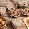 100 Pcs Easter Heart Shaped Eggs Cartons 3 Count Heart Shaped Paper Pulp Egg Container with Jute Rope Reusable for Kitchen Holiday Gifts Market Farm view 2