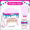 JORHANCE Baseball Drip Birthday Gift Bags With Tissue Paper & Bday Card - Large Wrapping Paper Bag for Ice Cream Drip Baseball Birthday Party Decorations view 3