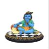 SrI Krishna CULTURE-Medium New Krishna Eating Butter from Pot-Height-7 Inches-Multicoloured-Resin view 1