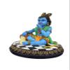 SrI Krishna CULTURE-Medium New Krishna Eating Butter from Pot-Height-7 Inches-Multicoloured-Resin view 3