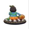 SrI Krishna CULTURE-Medium New Krishna Eating Butter from Pot-Height-7 Inches-Multicoloured-Resin view 4