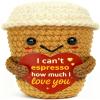 Krinisou I Love You Coffee Gift for Girlfriend Boyfriend Cute Handmade Crochet Espresso Plush, Romantic Gift for Wife Husband, Valentines Day Anniversary Birthday view 1