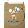 Newborn Bundle of Joy Baby Boy Arrival Blue Teddy Bear Balloons Birth Announcement Cards Personalized Custom Made Gift | Share Big News W/ Family & Friends | Envelope Included | Welcome Your New Baby in Style view 2