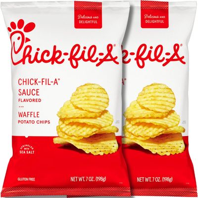 chikfila Sauce Flavored Waffle Potato Chips 7 oz Bags (2-Pack) | Sweet & Tangy Flavor | Crispy Waffle-Cut Potato Chips
