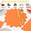 RINDOJIN 100 pcs 2-Ply Orange Scalloped Cocktail Napkins Folded 5 x 5 inch Fall Disposable Paper Dessert Napkins for Dinner Birthday Wedding Halloween Thanksgiving Party Autumn Beverage Napkin view 4