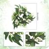 2 Pcs Eucalyptus Candle Ring Small Artificial Wreaths Greenery Leaves Pillar Holder Centerpieces for Wedding Door Wall Window Kitchen Cabinet Farmhouse Decoration(White) view 3