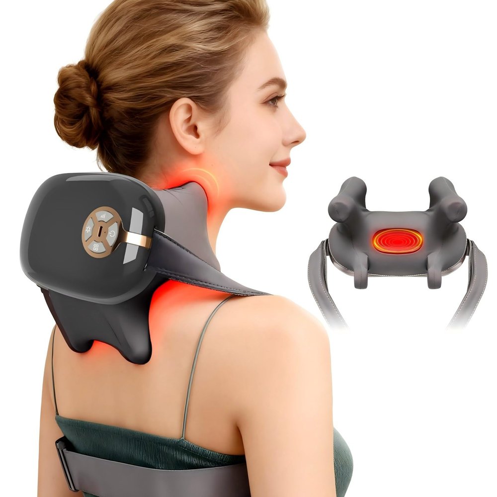 ZEDRIWELL Neck Massager with Heat,Portable Shiatsu Neck & Shoulder Massager,Deep Tissue Electric Massage,Muscle Relaxation for Neck,Shoulders,Back,Mothers Day Gifts for Mom Wife Women