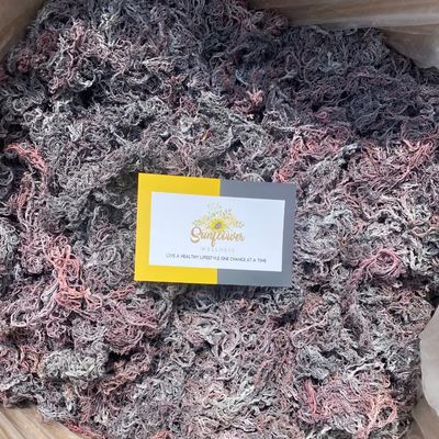 Sunflower Wellness Purple Irish Sea Moss, Wildcrafted from St. Lucia, Raw Bulk Wholesale, 5 Pounds, Natural Air-Dried Euchemia Cottonii for Food Use