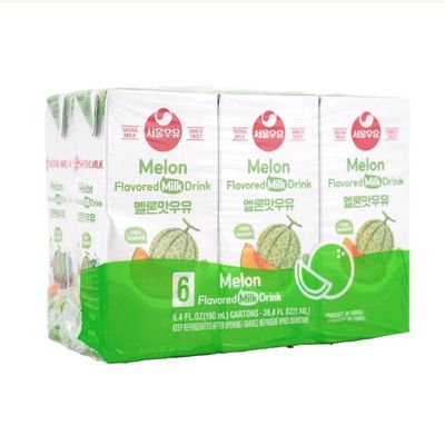 Korean Soul Milk Fruit, Coffee, and Chocolate Flavored Milk Variety Pack, 6.24 fl oz Pack, Korean Dairy Drink, 2 Percent Milkfat, Ready to Drink (2Set, Melon 6)
