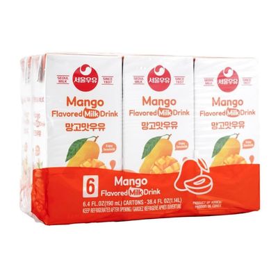 Korean Soul Milk Fruit, Coffee, and Chocolate Flavored Milk Variety Pack, 6.24 fl oz Pack, Korean Dairy Drink, 2 Percent Milkfat, Ready to Drink (2Set, Mango 6)