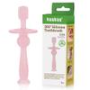 haakaa 360 Silicone Baby Toothbrush 100% Soft Food Grade Silicone, BPA-Free, Suction Base, Safe for Babies 6 Months+, Gentle Gum and Teeth Cleaning for Infants, Gum Massager (Bubble Pink) view 1