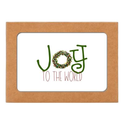 Kevin & Kaia | Joy to the World - Christmas Cards - Box Set of 6 Cards | 6 Blank Cards with Brown Envelopes