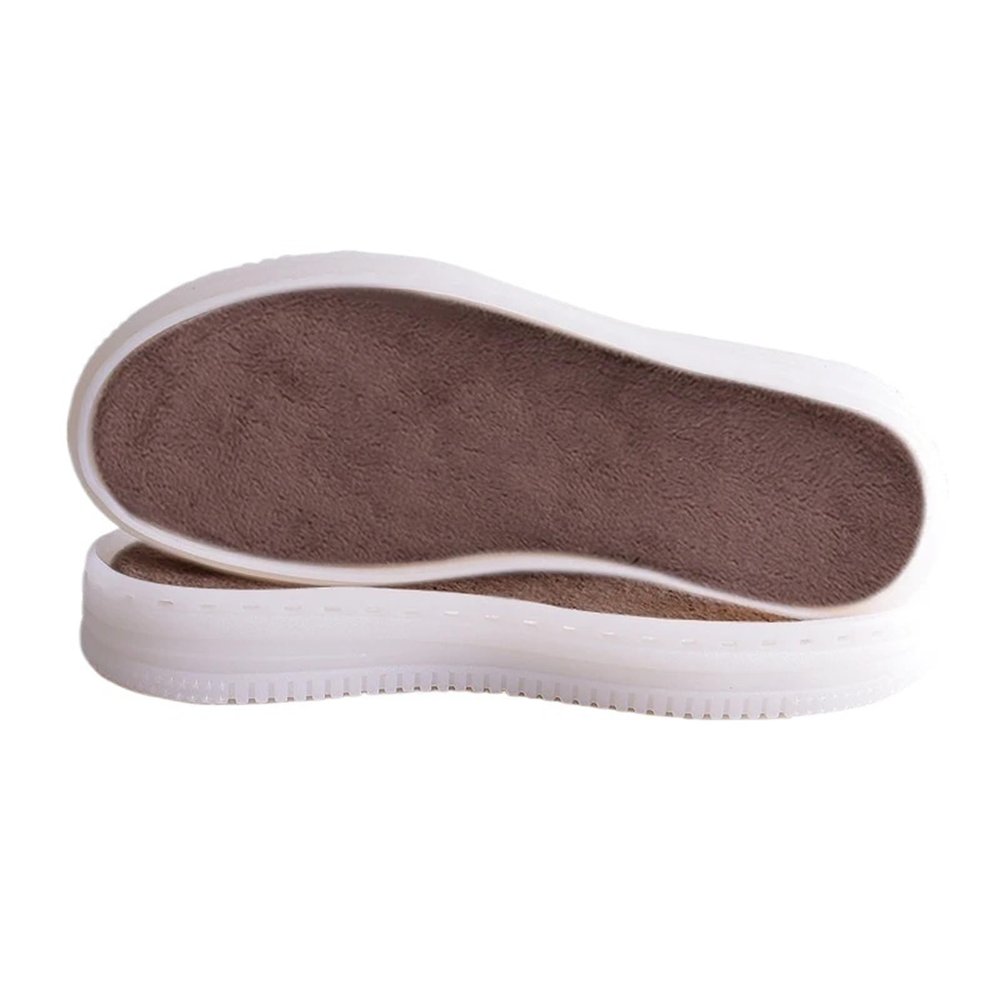 1 Pair Hand-Knitted Hook Line Soles Anti-Kick Soft Rubber Soles Anti-Slip Wearproof Shoe Repair Replacement(Deep White,40)