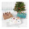 10Pcs Christmas Cartoon Boxes 3D Bear Santa Claus Christmas Candy Kraft Paper Cookie Boxes for Gift Giving School Party(Brown 10pcs set) view 3