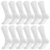 12 Pairs White Unisex Diabetic-Style Crew Socks with Rubber Grip Sole, Loose-Top Comfort, Size 911 view 1