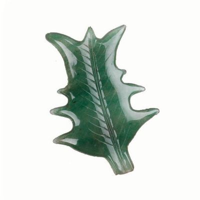 MIXIUJIEN Natural Green Fluorite Leaf Crystal Carving 3.13.5 Inches Hand-Carved Gemstone Maple Leaf Sculpture, 5 Pcs Set, 270 g