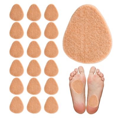 18pcs Foot Pads, Thick Felt Foot Support Pads Breathable Non Slip Forefoot Cushion Supplies Ball Insoles for Sole Support Shoes High Heels Women Men (Skin Color)