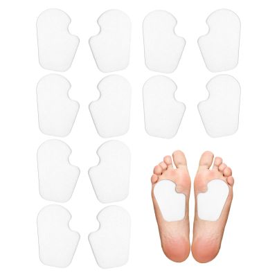 12pcs Foot Pads, Thick Felt Metatarsal Ball of Foot Cushion Adhesive Forefoot Cushion Pads for Party Support High Heels All Shoes Women Men (White)